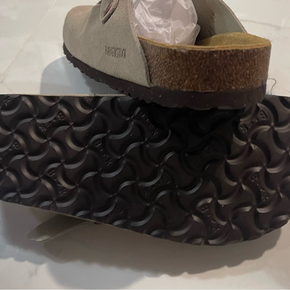 Birkenstock Boston Clogs Women's Taupe Size 8 Suede Slip-Ons - Picture 4 of 6
